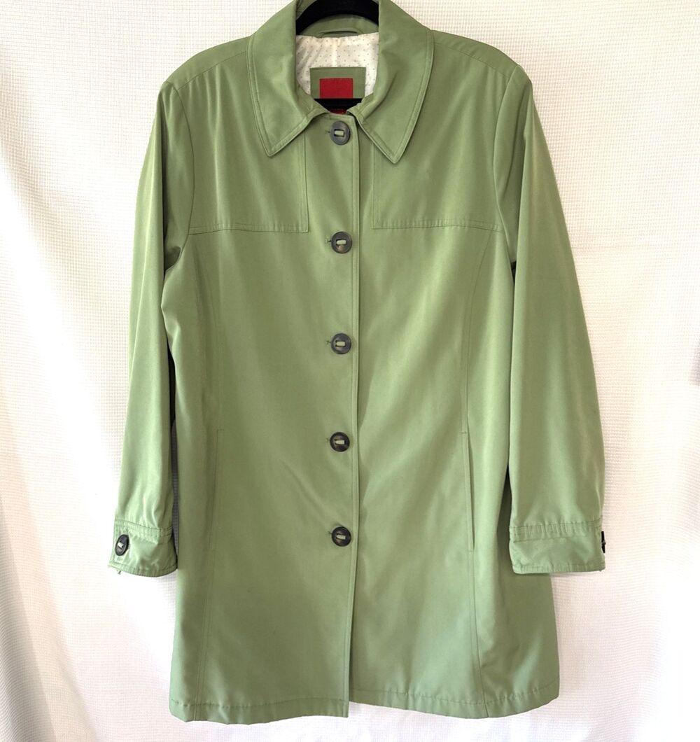 Esprit Trench Rain Coat Women Green Fall Jacket Mod Retro Y2K Style - XL?